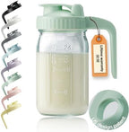 32oz Glass Pitcher with Lid & V-shaped Pour Spout by miradexic