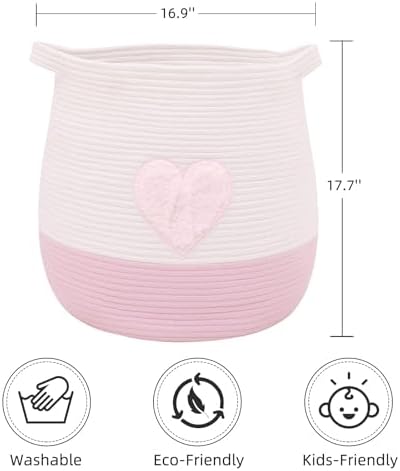 Large Cotton Rope Basket, Woven Storage Basket - Image 2