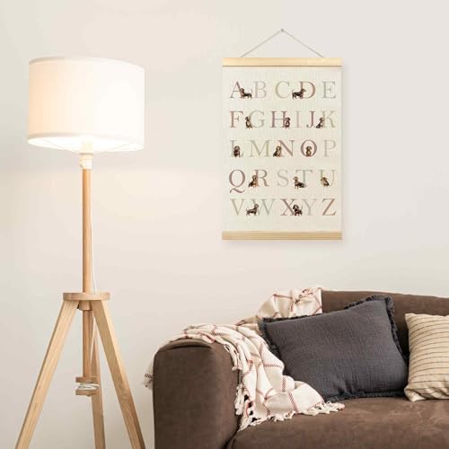 TLESKE Dachshund Alphabet ABC Chart Poster Hanger Frame, Homeschool Preschool - Image 4