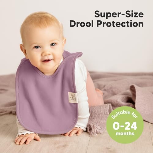 KeaBabies 8-Pack Bibs for Baby Girls, Boys Pullover Baby Bibs 6-36M - Image 2