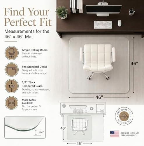 Tempered Glass Office Chair Mat - Image 6