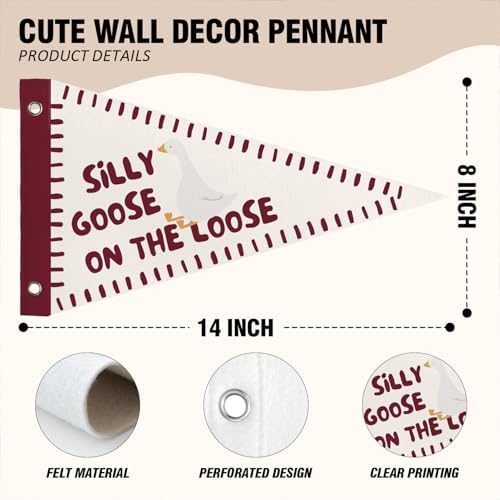 Goose Nursery Decor Playroom Banner Silly Goose Felt Pennant Flag - Image 6
