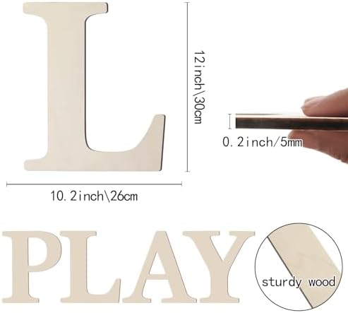 Wooden Letters 12 Inch Large Paintable Wood Letters L - Image 2