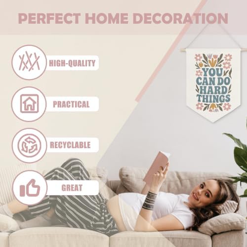 Ghueghe Boho Floral Inspirational Canvas Banner Wall Decor - Image 3