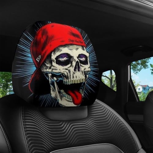 Funny Cartoon car headrest Cover, 2 Pieces Set of Cute Funny Eyes, Suitable - Image 6