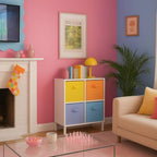 Cupic Cupid 6-Pack 11x11 Cube Storage Bins, Fabric Bins, Pastel Colors - Image 2