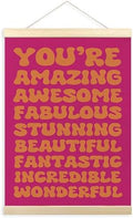 TLESKE Orange and Pink Retro Inspirational Poster Hanger Frame, Hot Pink Trendy by Unknown
