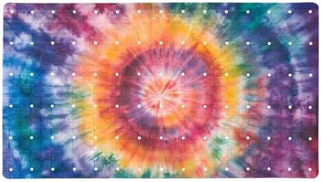 Shower Mat Non Slip 26.8 x 15.1 Inches, Tie Dye Bathtub Mat Shower Stall Mats by Anna+Cowper