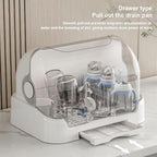 Baby Drying Rack with Lid, Dustproof Baby Storage Box with Removable Drain Tray - Image 2
