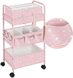 Yookeer 2in1 Baby Diaper Caddy Organizer Cart 3 Tier Large Capacity Metal by Yookeer