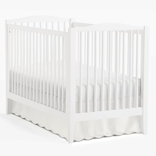 Lush Decor Coastal Chic Scalloped Edge Baby Crib Skirt Single 28" W x 52" L + - Image 5