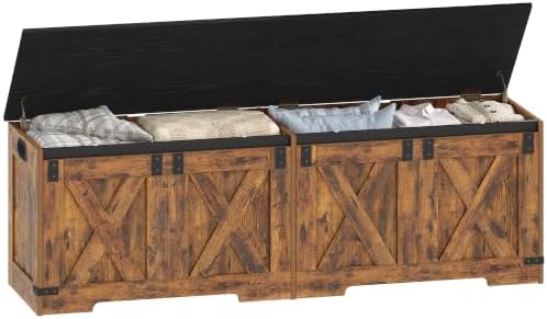 Hzuaneri 59" Farmhouse Storage Chest and Bench | 70 Gal | 330lb Seat by Hzuaneri