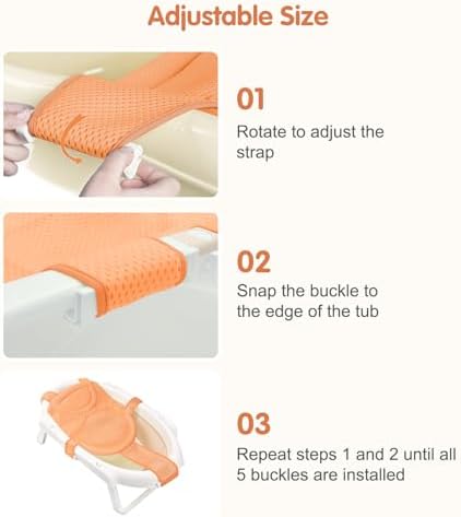 Colorlife Baby Bath Seat Support Net Infant Bathing Seat Support Mat, - Image 5