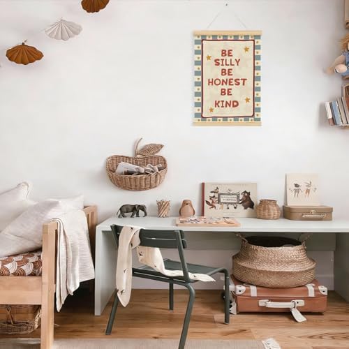 Kids Room Decor, Boy Nursery Decor Boho Retro Classroom Framed Poster, Be Silly - Image 5