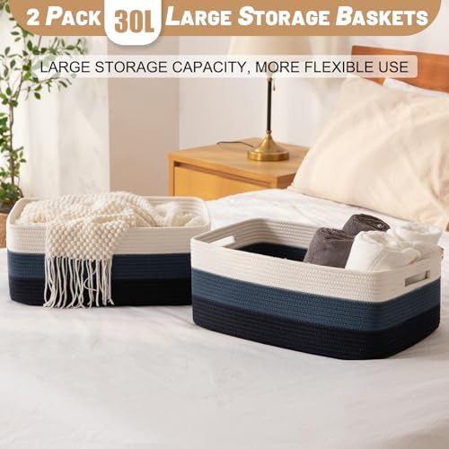 OIASKET Large Storage Basket for Organizing, Woven Rope Basket for Shelves - Image 5