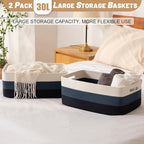 OIASKET Large Storage Basket for Organizing, Woven Rope Basket for Shelves - Image 5