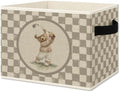 Vintage Brown Checkered Golf Teddy Bear Foldable Storage Box by Unknown