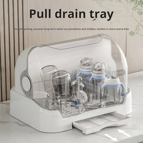 Baby Bottle Drying Rack with Transparent Lid Large Capacity Dustproof Easy to - Image 4