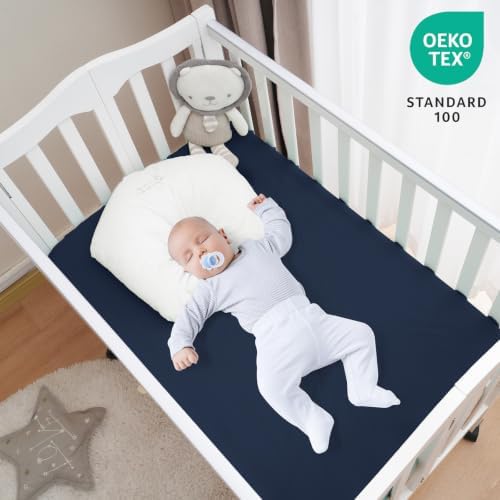 david's kids Waterproof Mini Crib Sheets, 2 Pack Ultra Soft Breathable Mini - Image 2