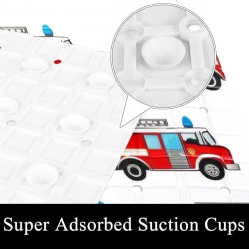 Shower Mat Non Slip, Fire Truck Pattern Anti Slip Bath Mat - Image 3