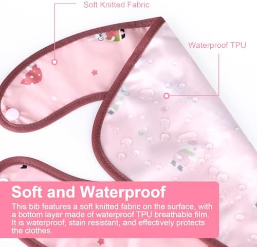 Accmor Waterproof Baby Bibs for Eating, Mess Proof Toddler Feeding Bibs for - Image 3