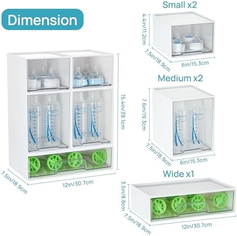 Vtopmart Stackable Storage Drawers Set of 5, Baby Bottle Organizer - Image 3