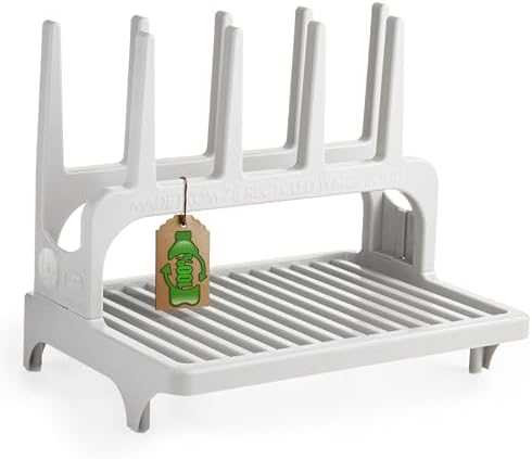 PopYum Gray Space Saving Drying Rack from 100% Recycled Bottles by PopYum