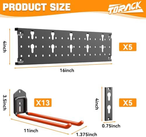 TORACK Garden Tool Organizer Wall Mounted, Folding Chair Storage Rack - Image 4