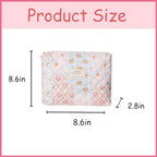 uekeboag 2Pcs Quilted Cotton Makeup Bag, Cosmetic Bag - Image 2