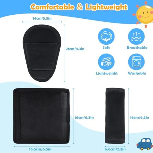 3 Pcs Stroller Straps Pads, Soft Breathable Fabric - Image 6