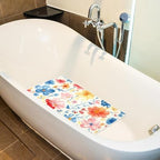 Shower Mat Non Slip 26.8 x 15.1 Inches, Watercolor Florals Bathtub Mat Shower - Image 4
