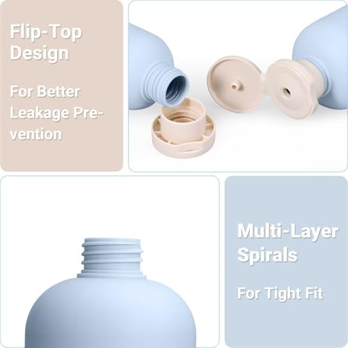 ASEVAT 8.8 oz Plastic Travel Refillable Shampoo Bottles, Empty Squeeze Bottles - Image 6