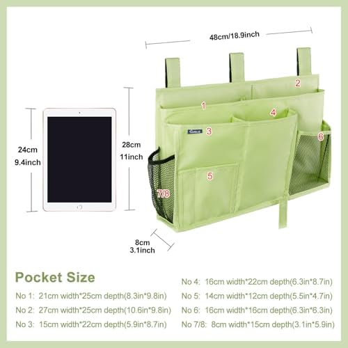 Surblue Bedside Caddy Hanging Bed Organizer Storage Bag Pocket - Image 2