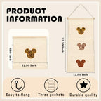 3-Pocket Hanging Wall Organizer, Safari Animal Print Over Door Storage - Image 3
