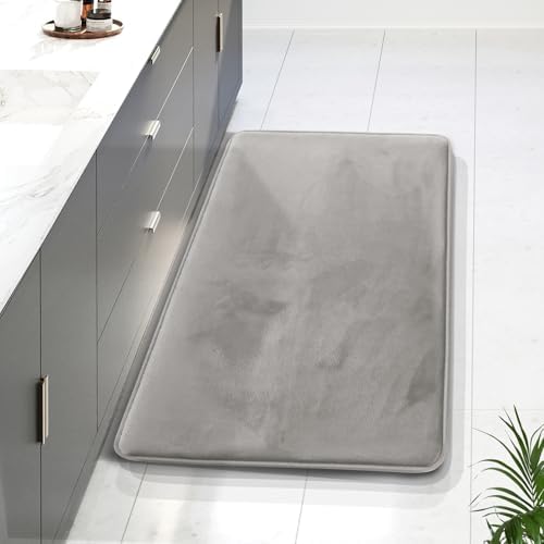 Clara Clark Bathroom Rugs, Velvet Memory Foam Bath Mat, Non-Slip Bath Rugs by ClaraClark