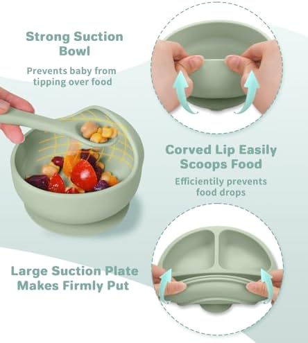Silicone Baby Feeding Set, BPA Free Baby Dishes Set - Image 4