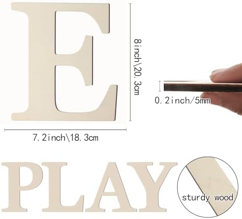 Wooden Letters 8 Inch Large Paintable Wood Letter E - Image 2