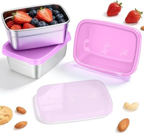 Tanjiae 3-Pack Stainless Steel Snack Containers by Tanjiae