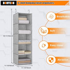 Hanging Closet Organizer 5-Shelf, Oxford Linen Wardrobe Storage - Image 3