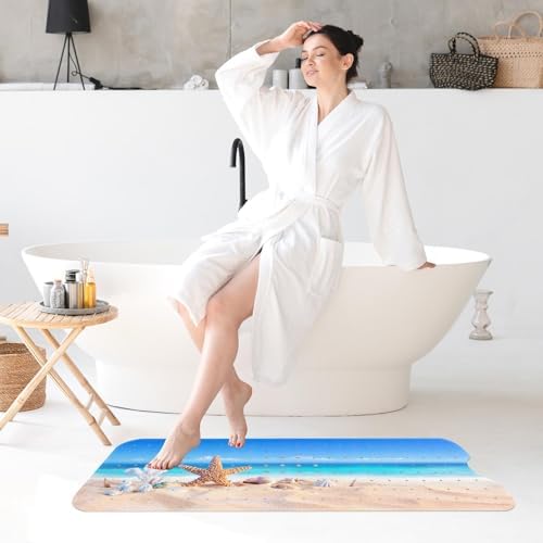 Bathtub Shower Mat 40X16 Inch, for Toddler, Beach Golden - Image 7