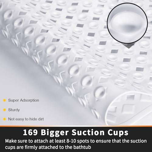 Yimobra Square Shower Mat Non Slip, Super Strong Suction Cups, Machine Washable - Image 2