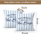 Boys Room Pillow Covers 18x18, Kids Bedroom Decor, Saturdays are - Image 7