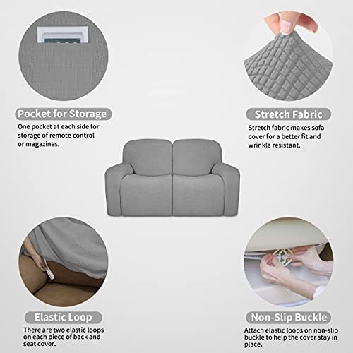Easy-Going 100% Dual Waterproof Recliner Loveseat Cover, 6-Pieces Stretch - Image 5