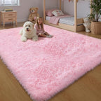 Pink Fluffy 8x10 Large Area Rug, Soft Washable Fuzzy Furry Shag Rug - Image 6