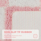 GRANNY SAYS Checkered Pink Bathroom Rug, Cute Bath Mat - Image 5