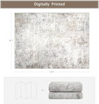Beige Grey Washable Rugs 9x12 Area Rugs - Image 2