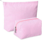 Huhumy 2 Pcs Makeup Bag Set for Women, Thin Stripe by Huhumy