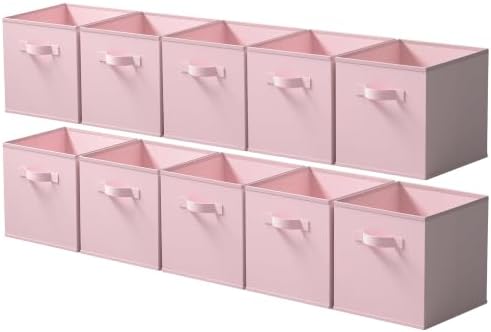 Cupic Cupid 10-Pack 11x11 Collapsible Storage Cubes, Fabric Bins by CupicCupid