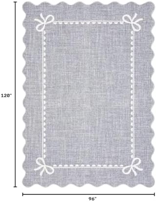 GarveeHome Scalloped Bow Rug 8x10 Washable Grey Rug - Image 2