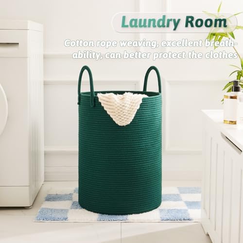 Artfeel Laundry Basket, Woven Cotton Rope Laundry Hamper, 60L - Image 5